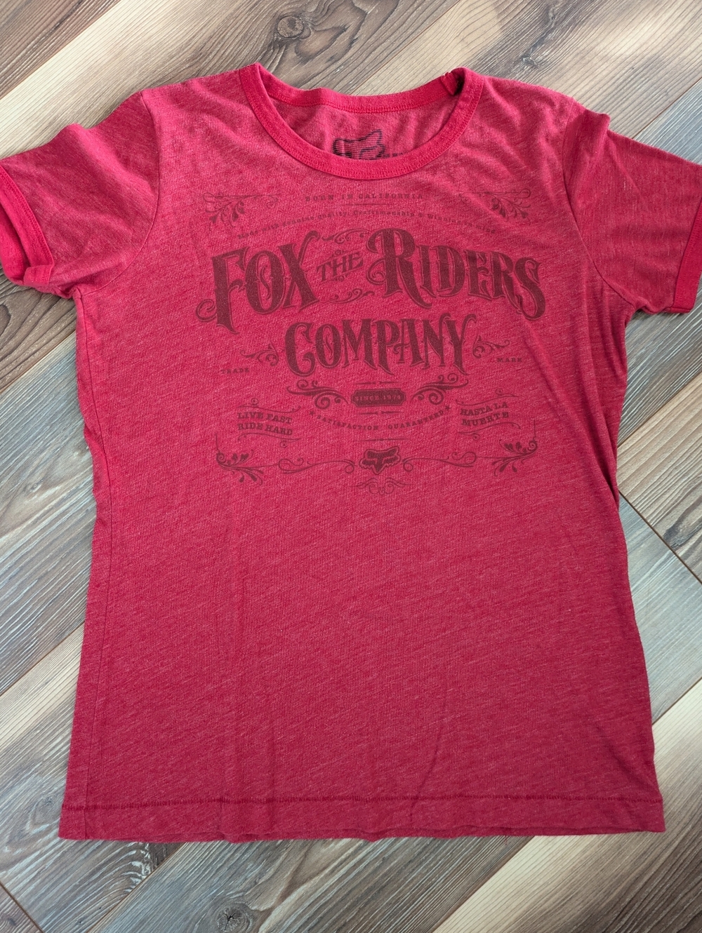 Fox Racing 02997 The Riders Company Red Short Sleeve Relaxed T-Shirt Large